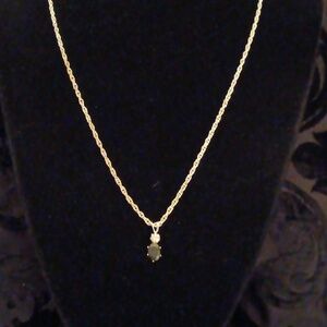 Black Obsidian Crystal Silver Pendant Necklace